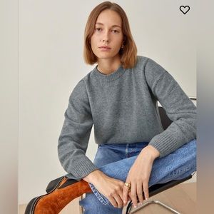 Reformation Edna Regenerative Wool Sweater, Mid Grey, XS